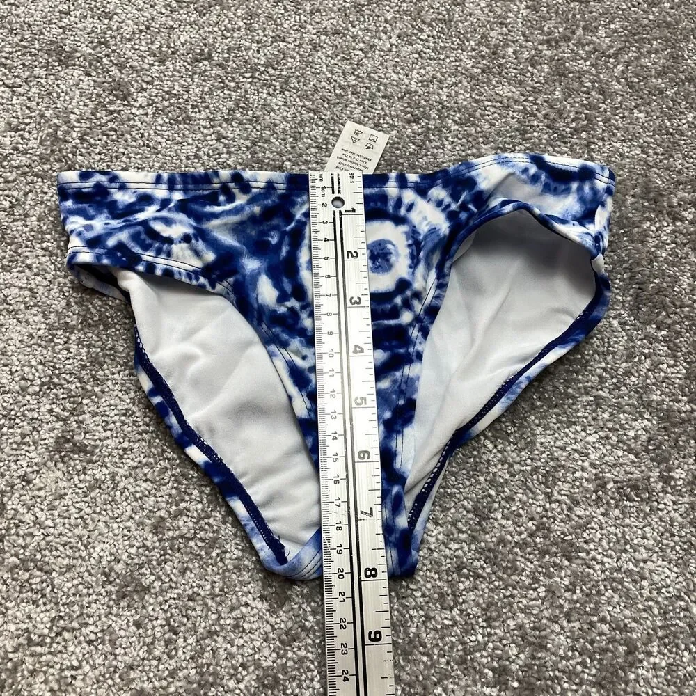 OKAMI Girls 10 Two Piece Swim Bathing Suit Set Blue White Long Sleeve Brief New